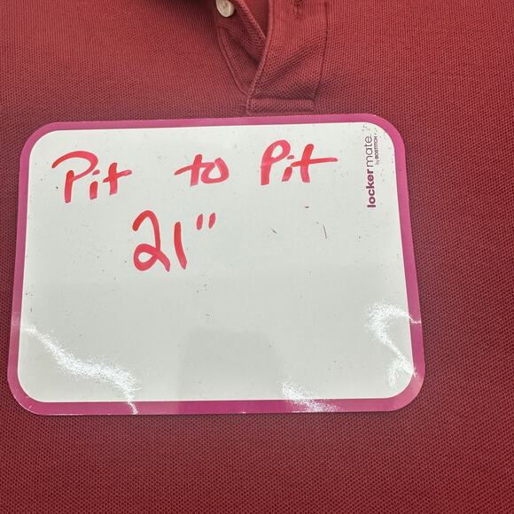 LL Bean Long Sleeve Polo Shirt Mens Medium Red OKA81 Normcore Casual Everyday - Picture 4 of 4